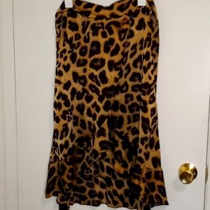 Leopard print wrap skirt